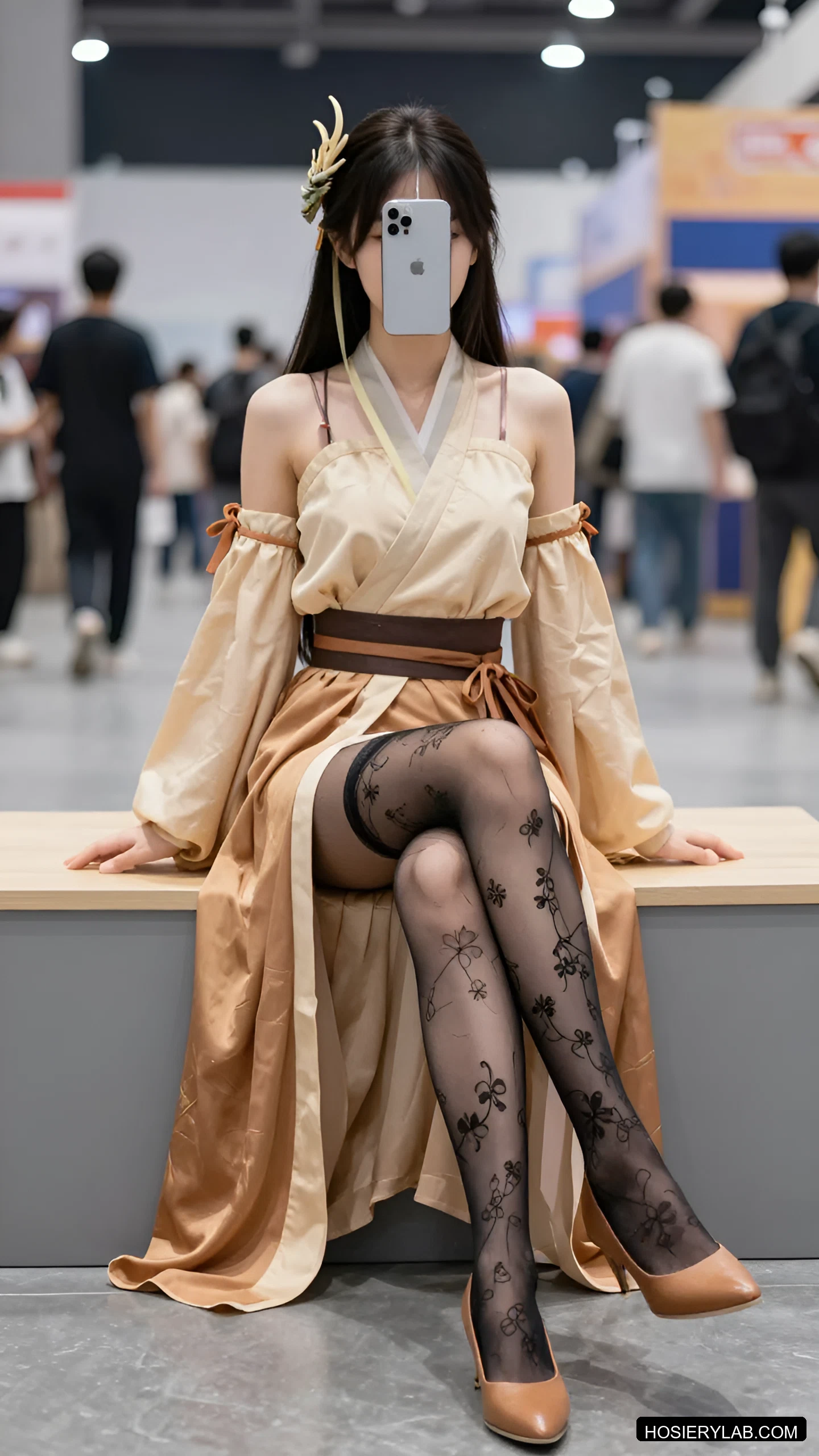 蕾丝 12D 纯黑 连裤袜 visual reference