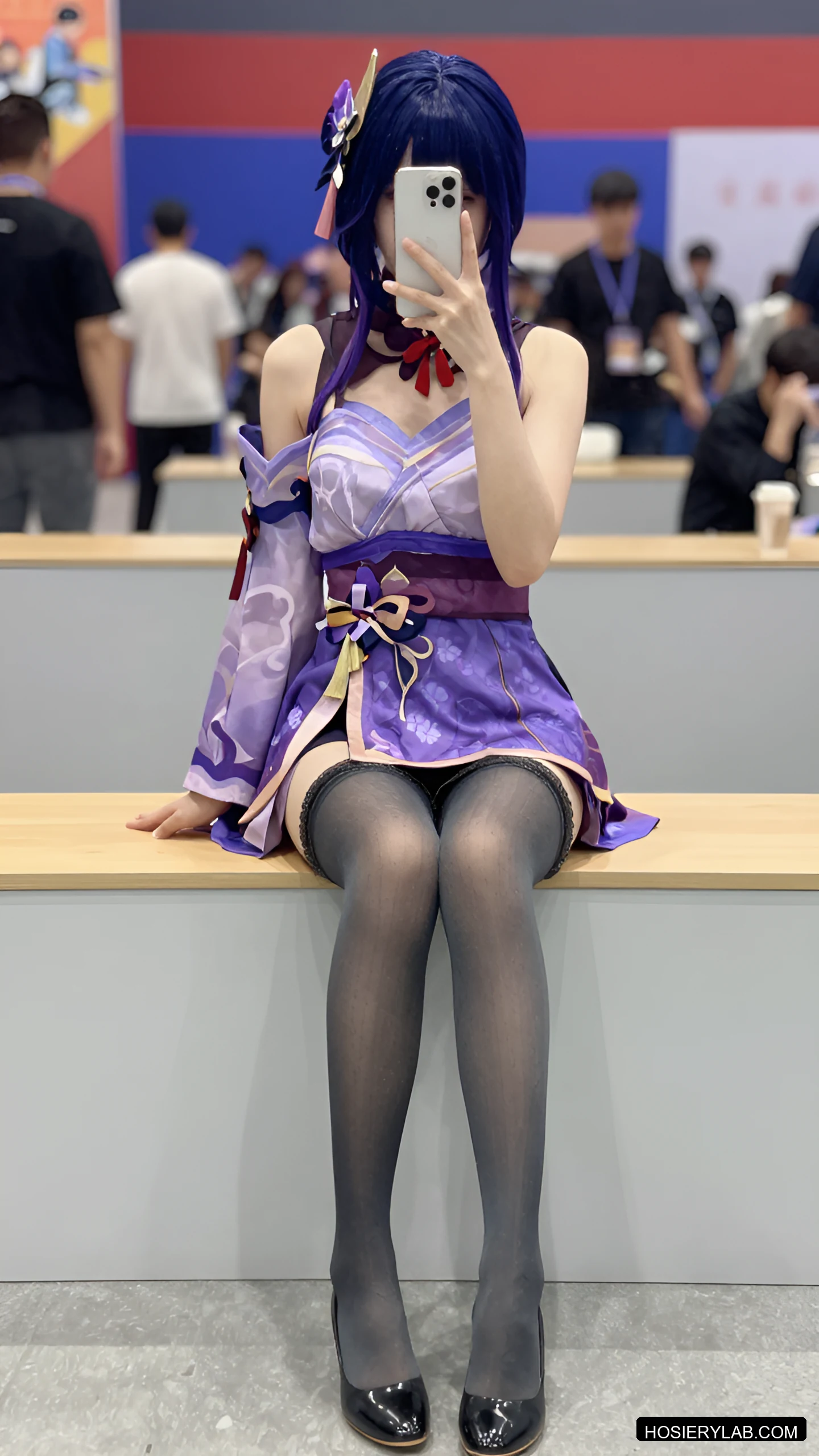 蕾丝 薄透 10D 炭灰 连裤袜 visual reference