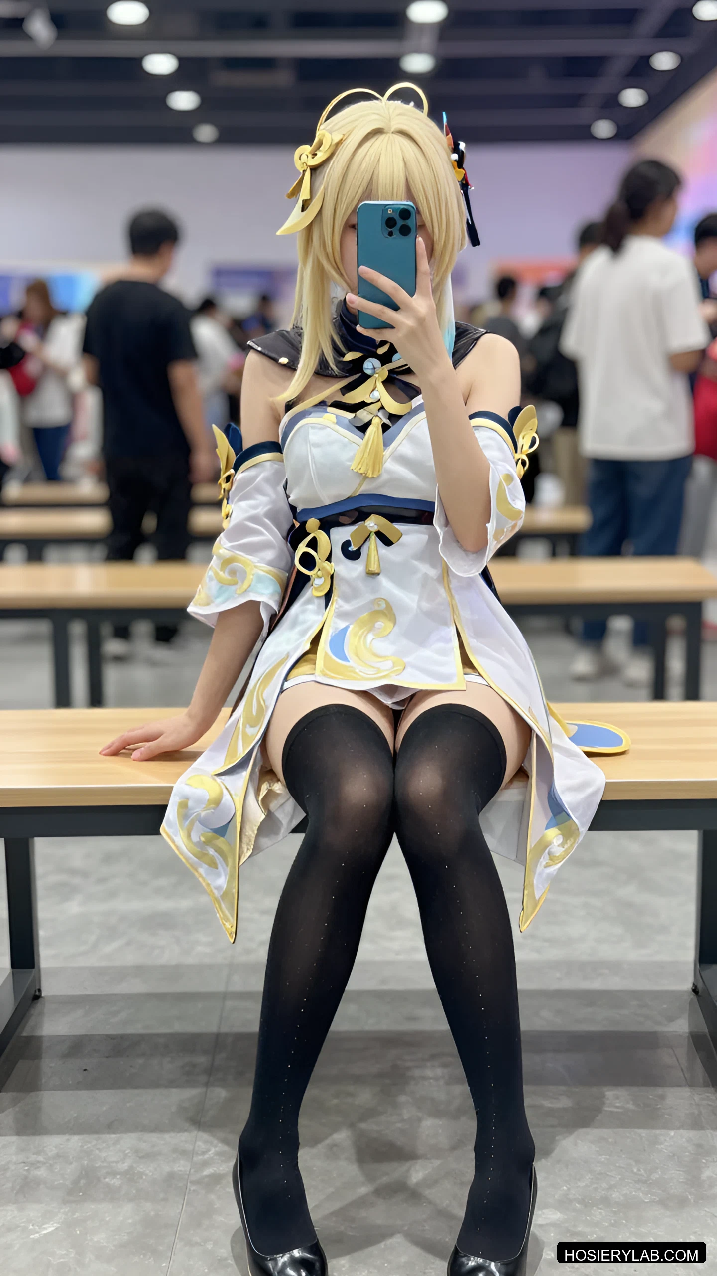 后缝线 12D 纯黑 连裤袜 visual reference