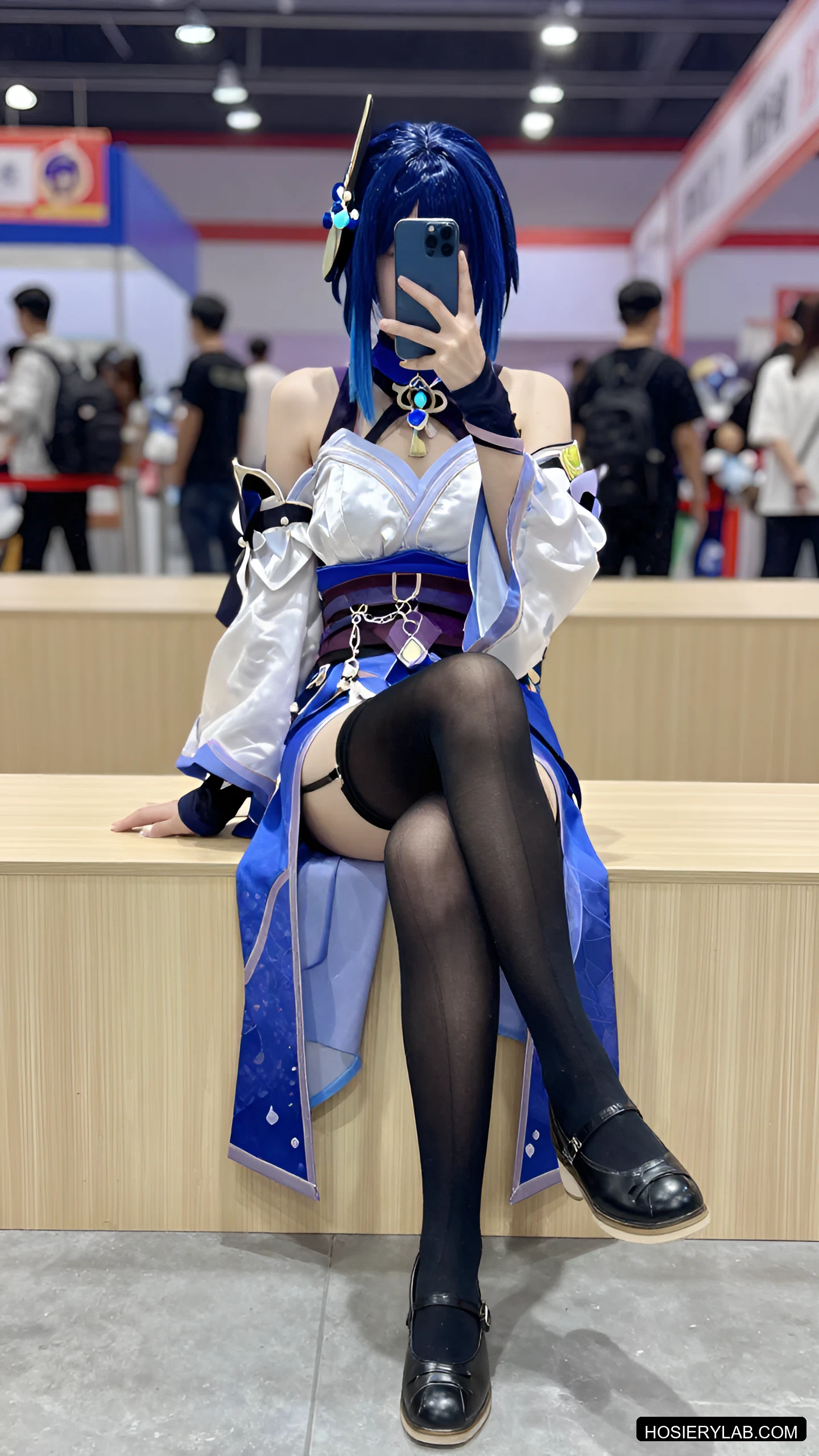 吊带 薄透 8D 纯黑 吊带袜 visual reference