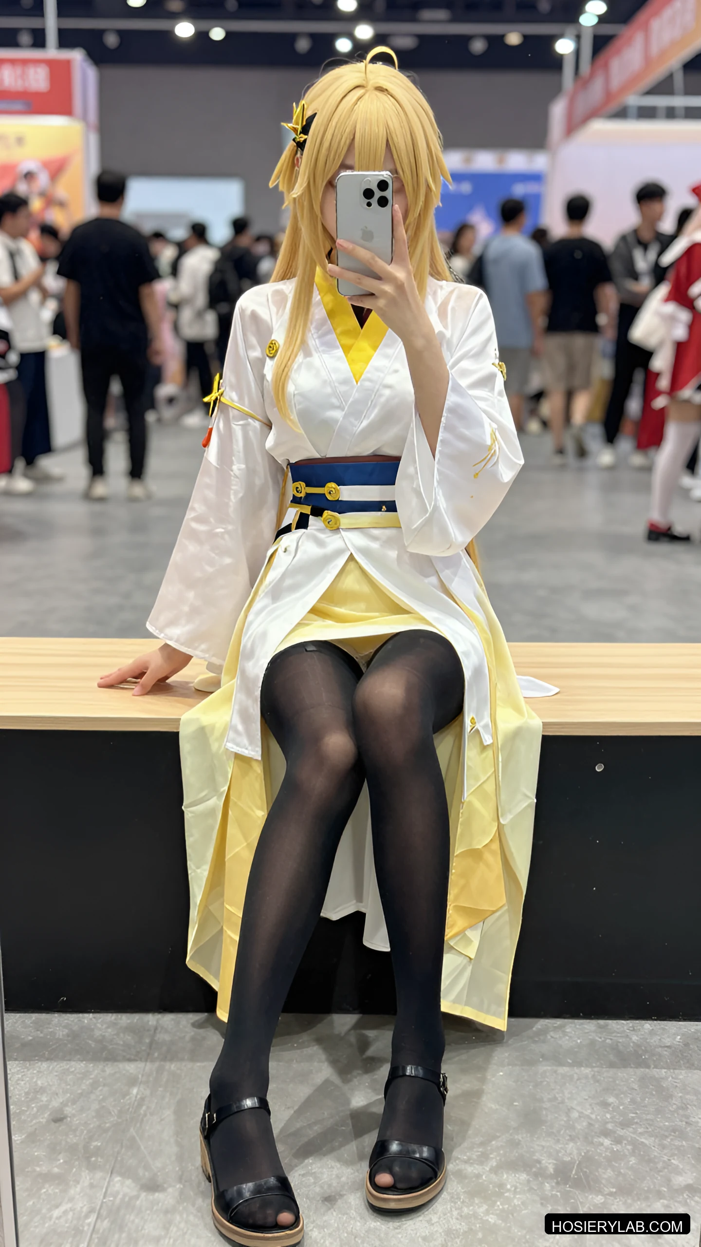 后缝线 薄透 30D 炭灰 大腿袜 visual reference