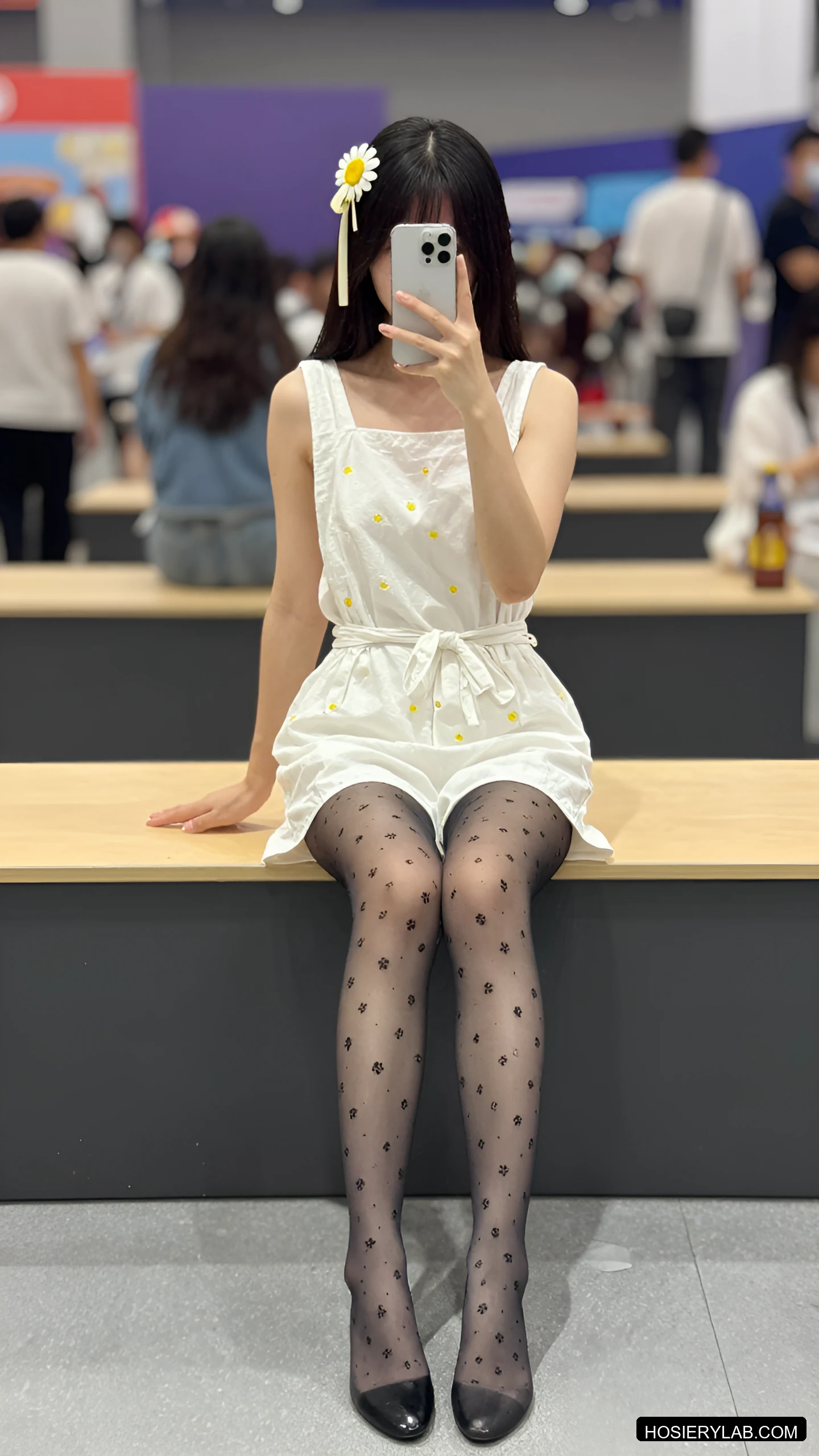 蕾丝 8D 炭灰 连裤袜 visual reference