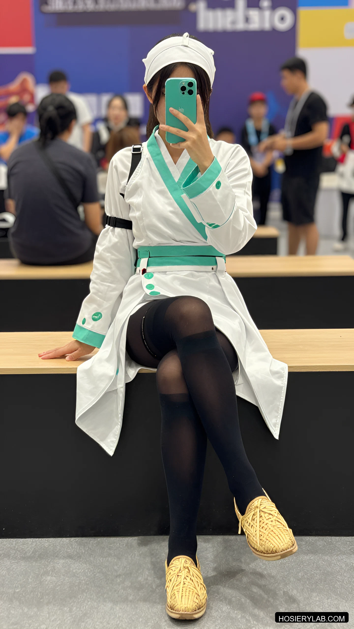 薄透 5D 纯白 大腿袜 visual reference