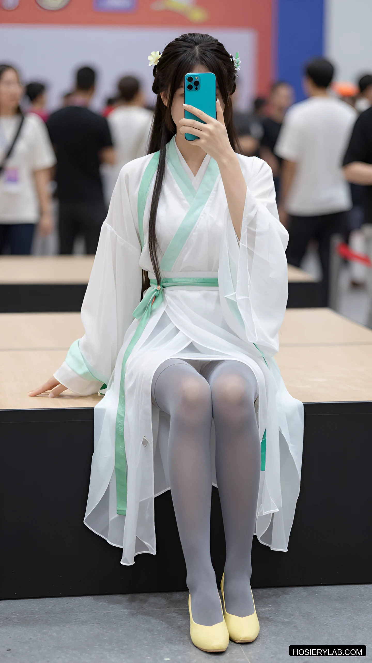 吊带 薄透 30D 纯白 大腿袜 visual reference