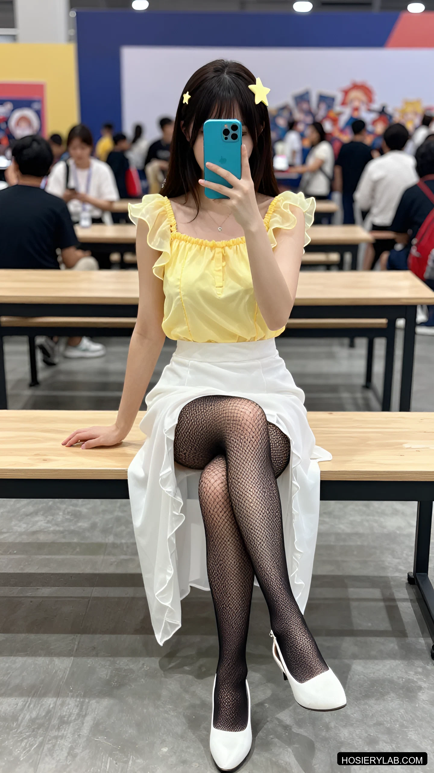网眼 薄透 5D 纯白 网袜 visual reference