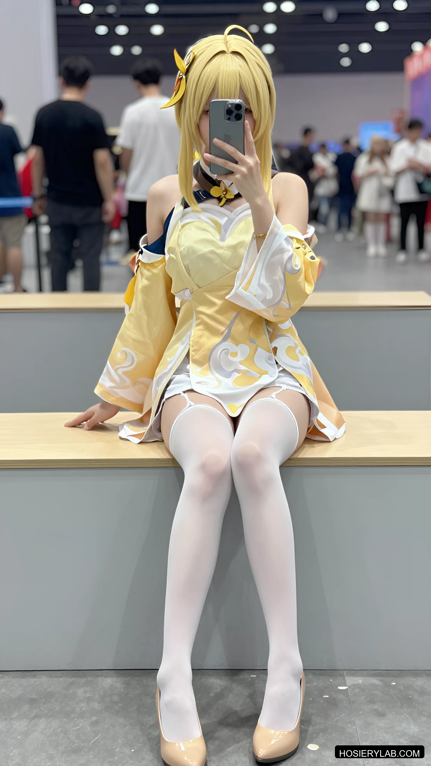 吊带 薄透 15D 纯白 吊带袜 visual reference