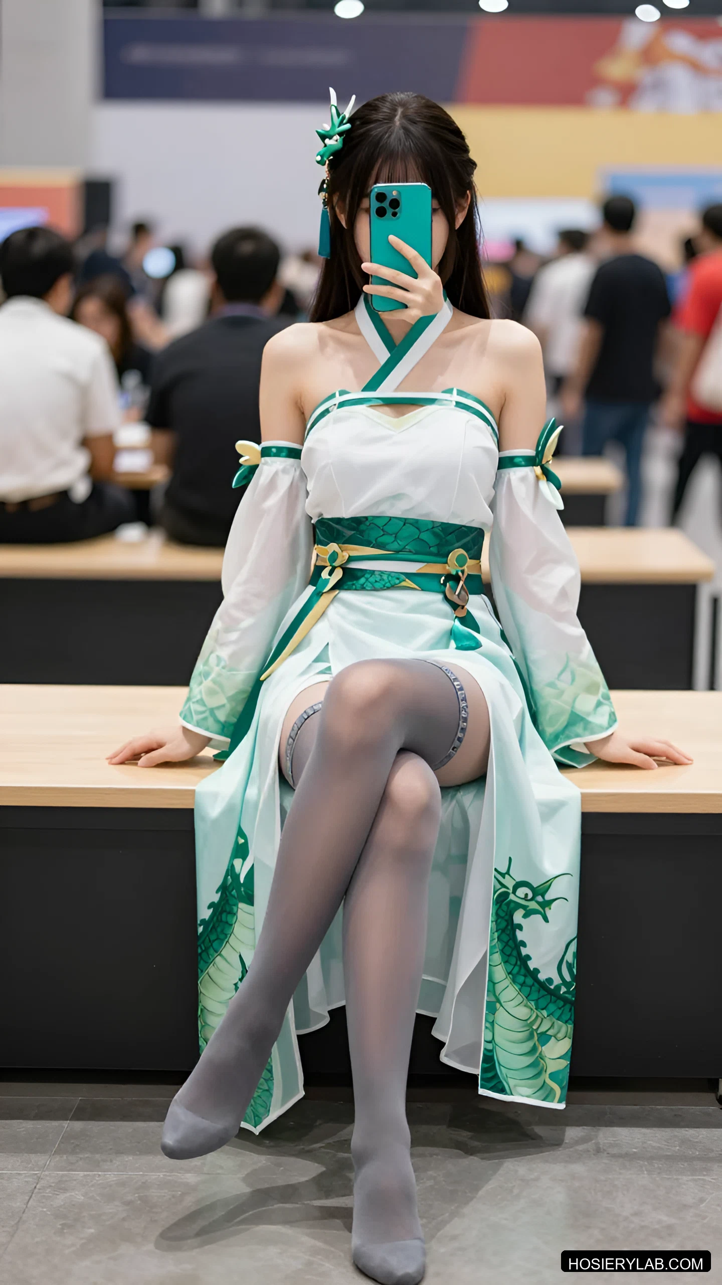 薄透 30D 纯白 大腿袜 visual reference