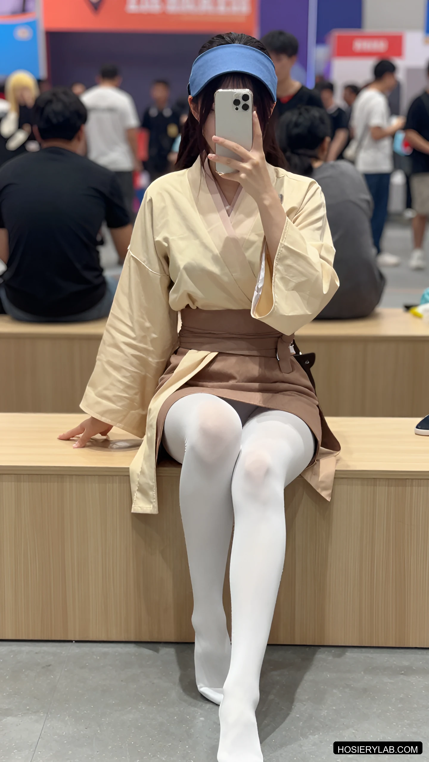 后缝线 30D 咖啡棕 大腿袜 visual reference