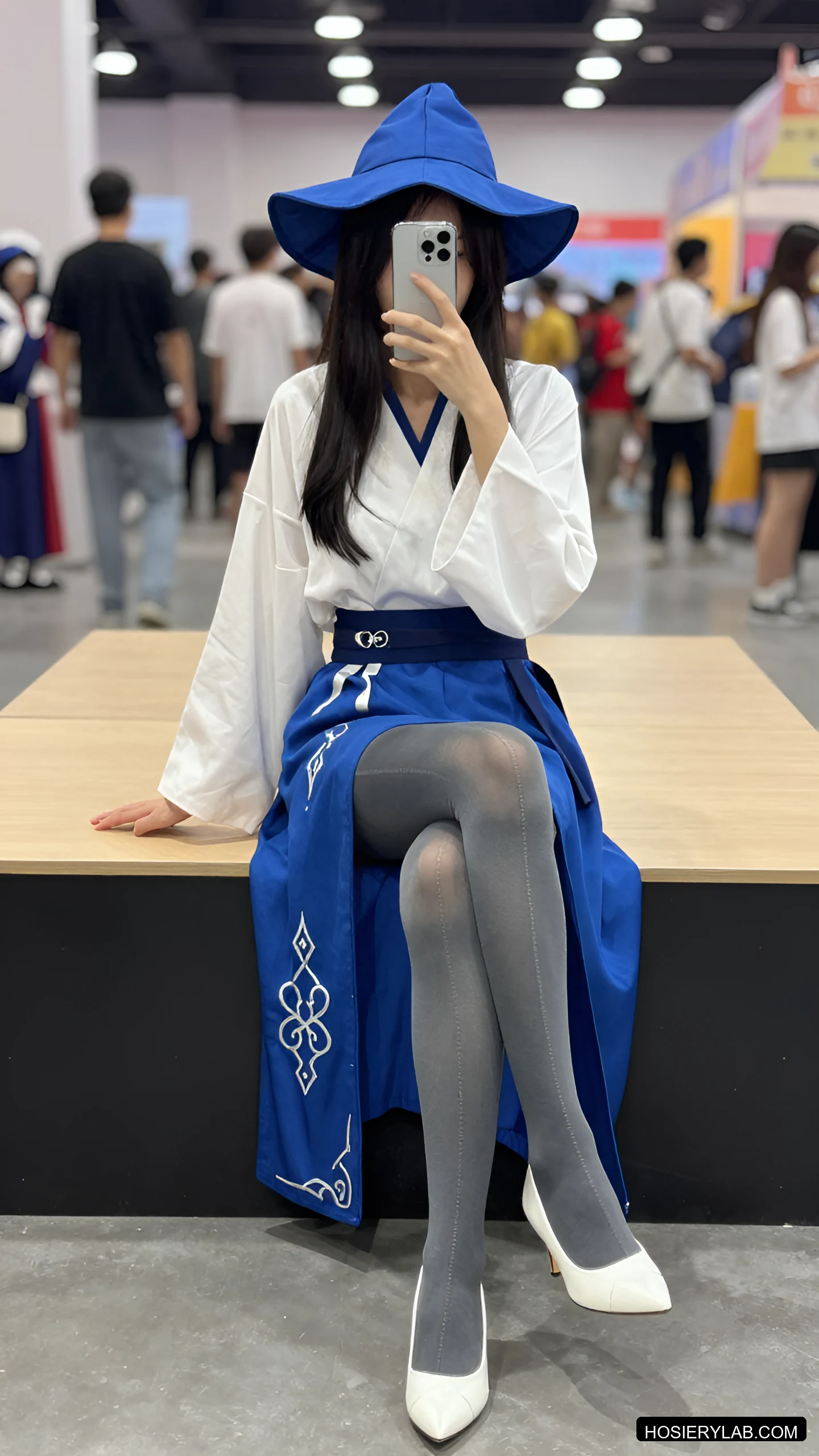 后缝线 12D 炭灰 大腿袜 visual reference