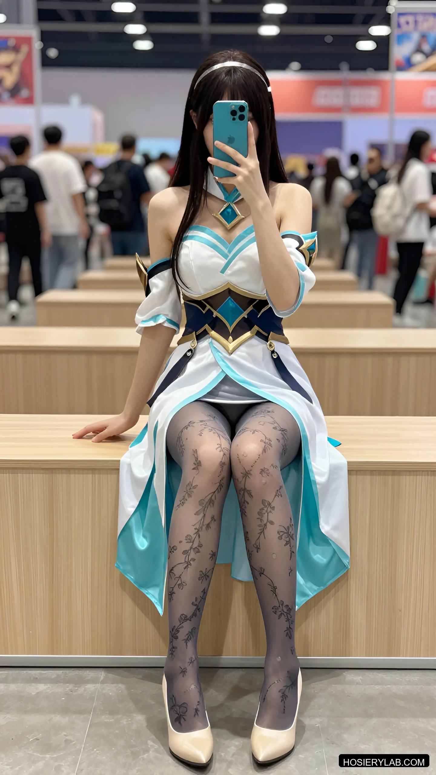 蕾丝 薄透 5D 炭灰 连裤袜 visual reference