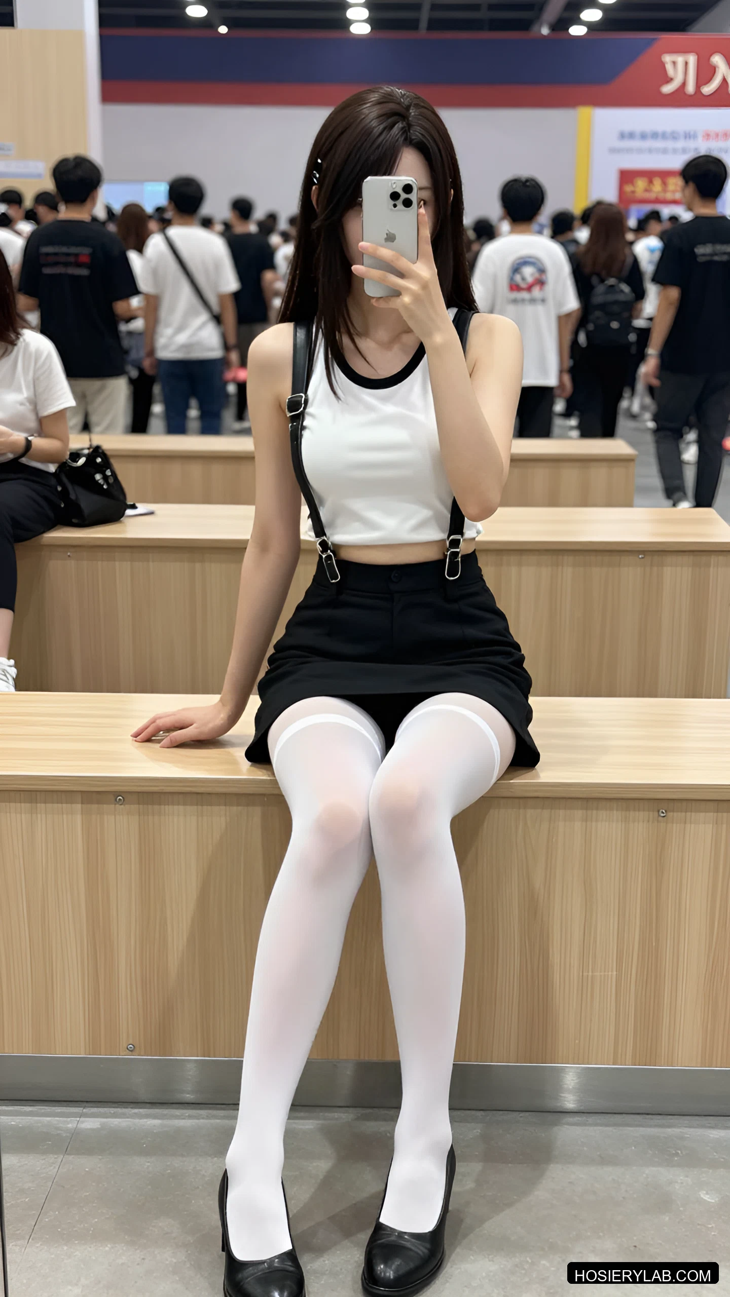 薄透 12D 纯白 大腿袜 visual reference