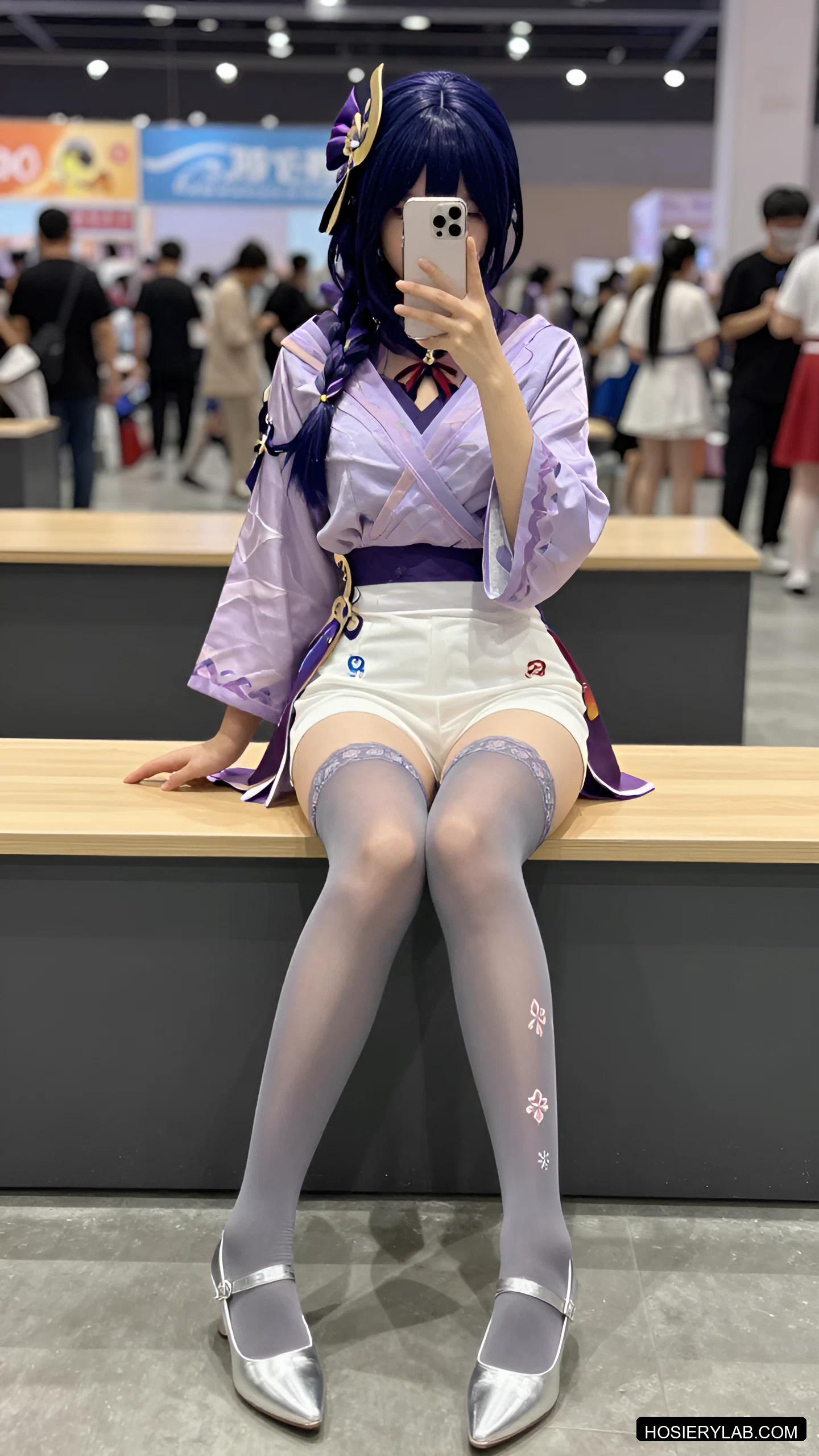 蕾丝 薄透 15D 咖啡棕 大腿袜 visual reference