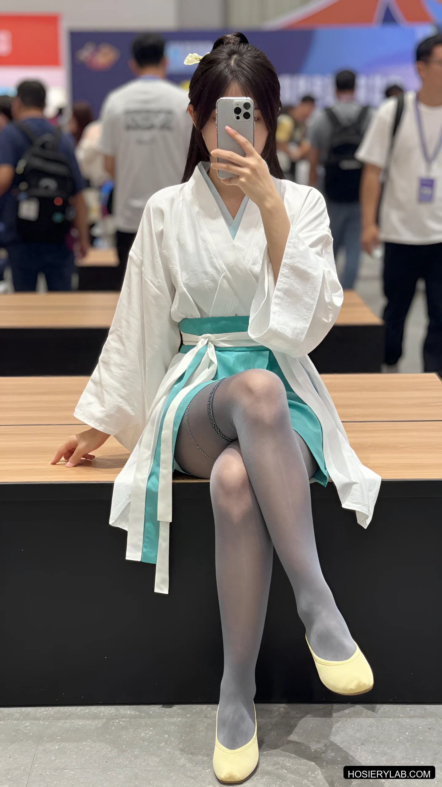 后缝线 蕾丝 25D 炭灰 连裤袜 visual reference