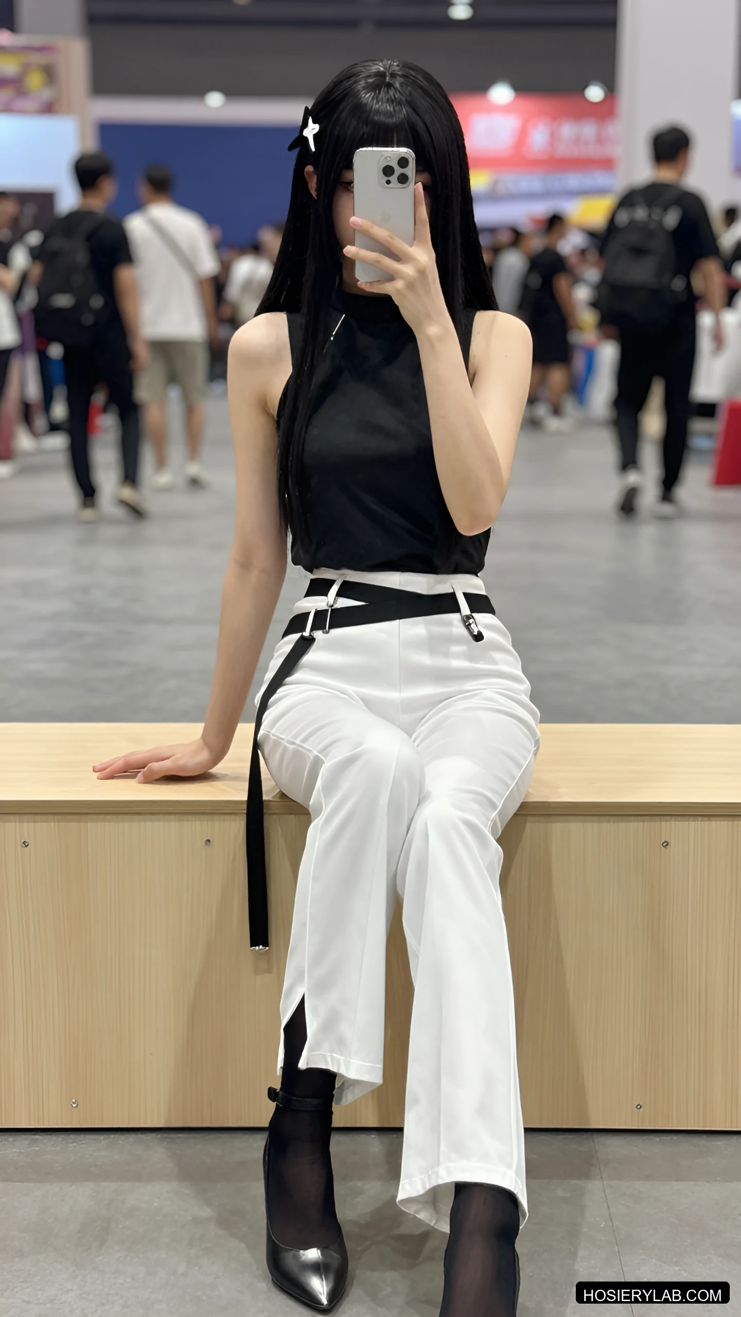 吊带 薄透 12D 纯白 大腿袜 visual reference