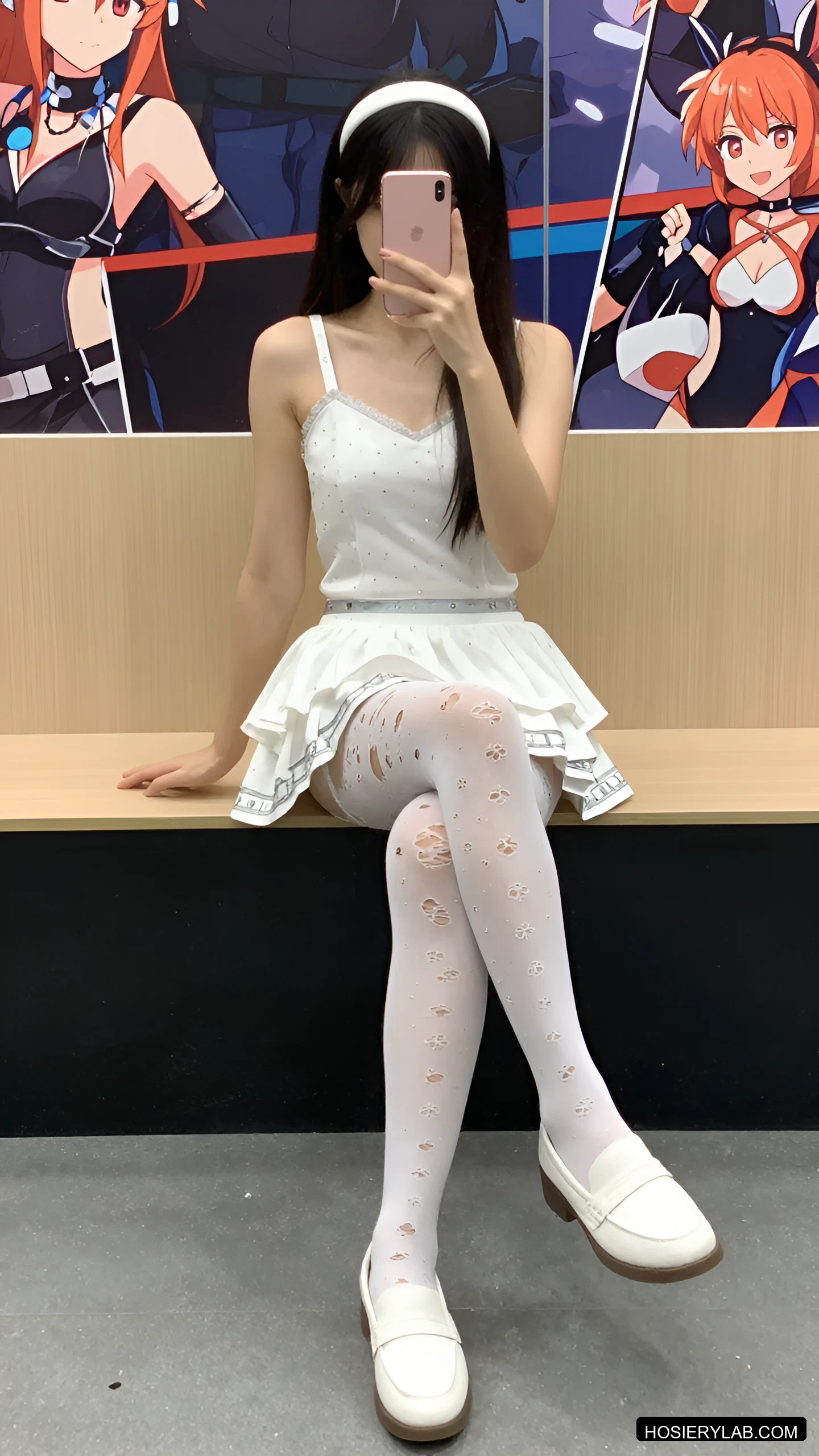 不透 20D 纯白 连裤袜 visual reference
