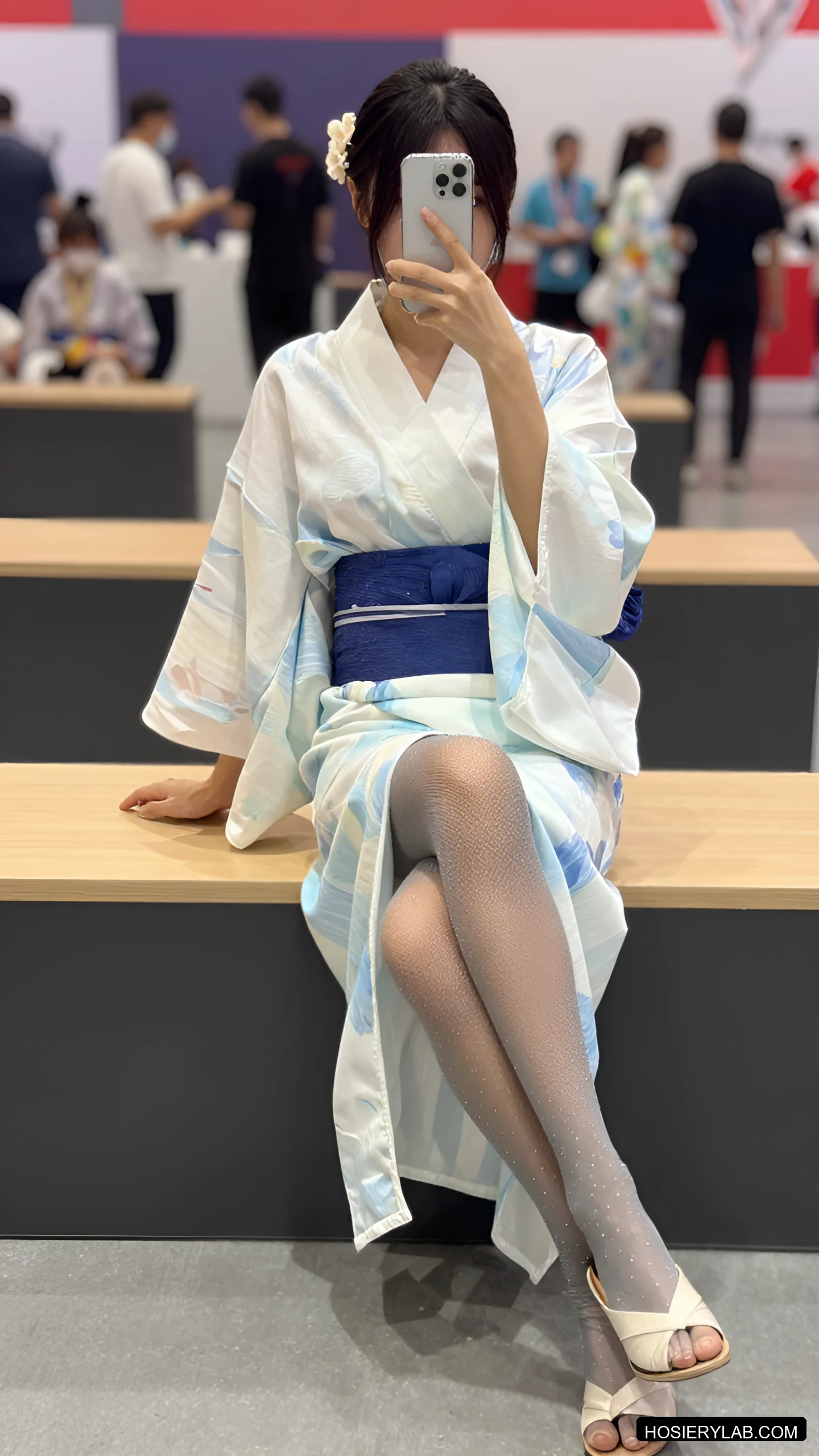 缎光 网眼 薄透 8D 咖啡棕 网袜 visual reference