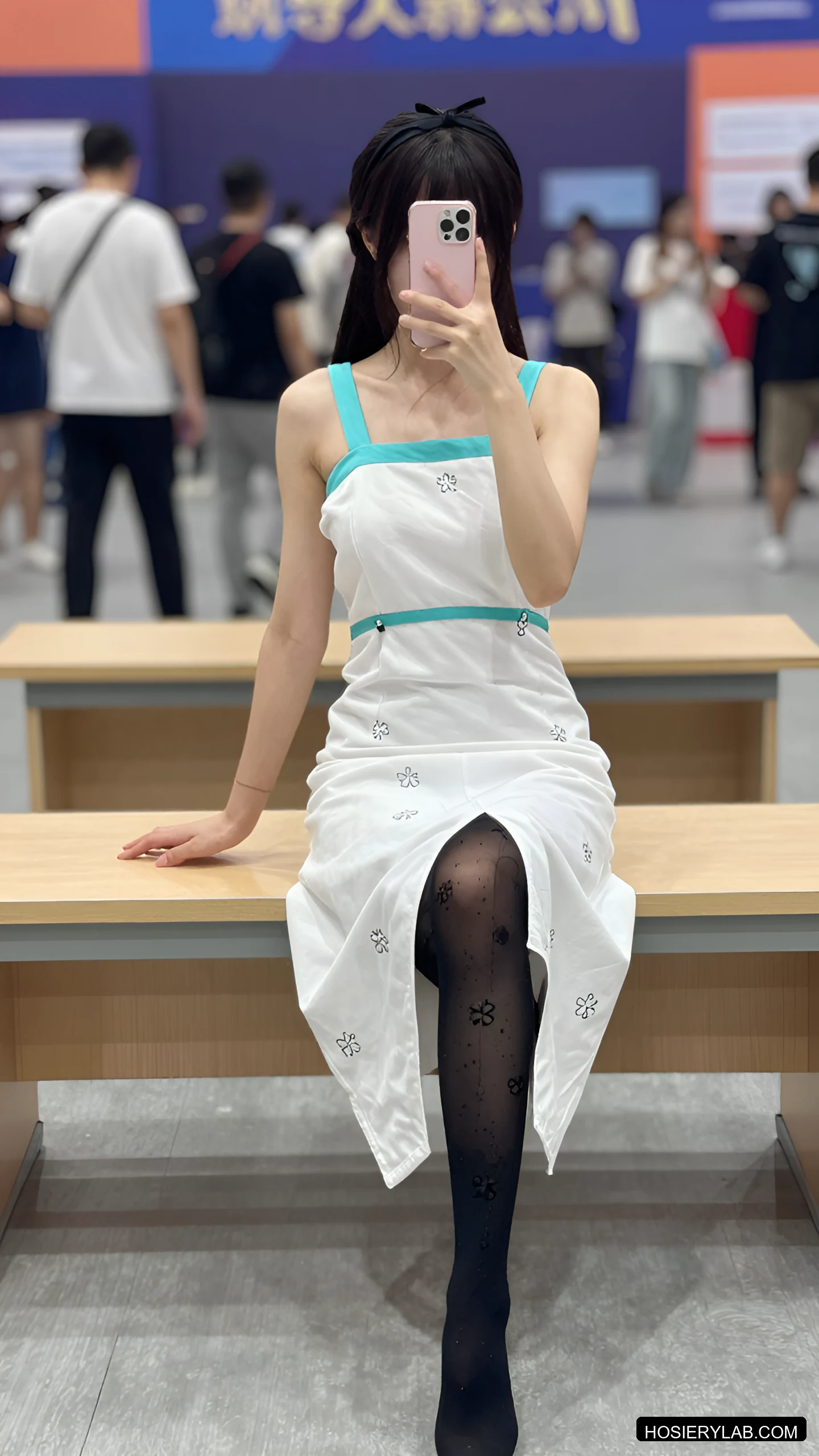 吊带 不透 薄透 15D 纯白 吊带袜 visual reference