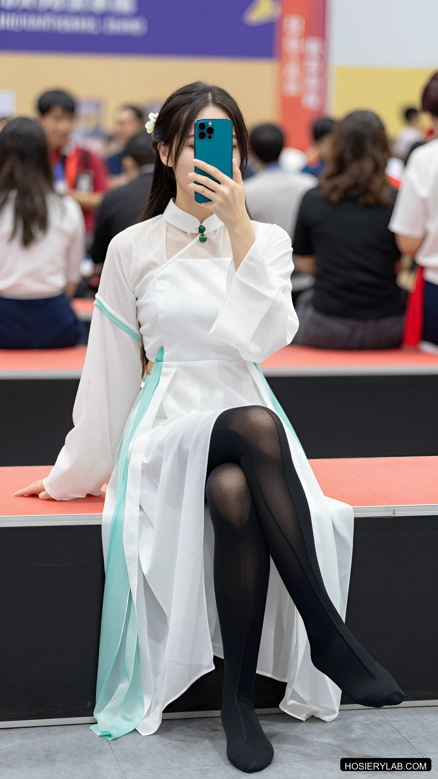 缎光 吊带 20D 炭灰 吊带袜 visual reference