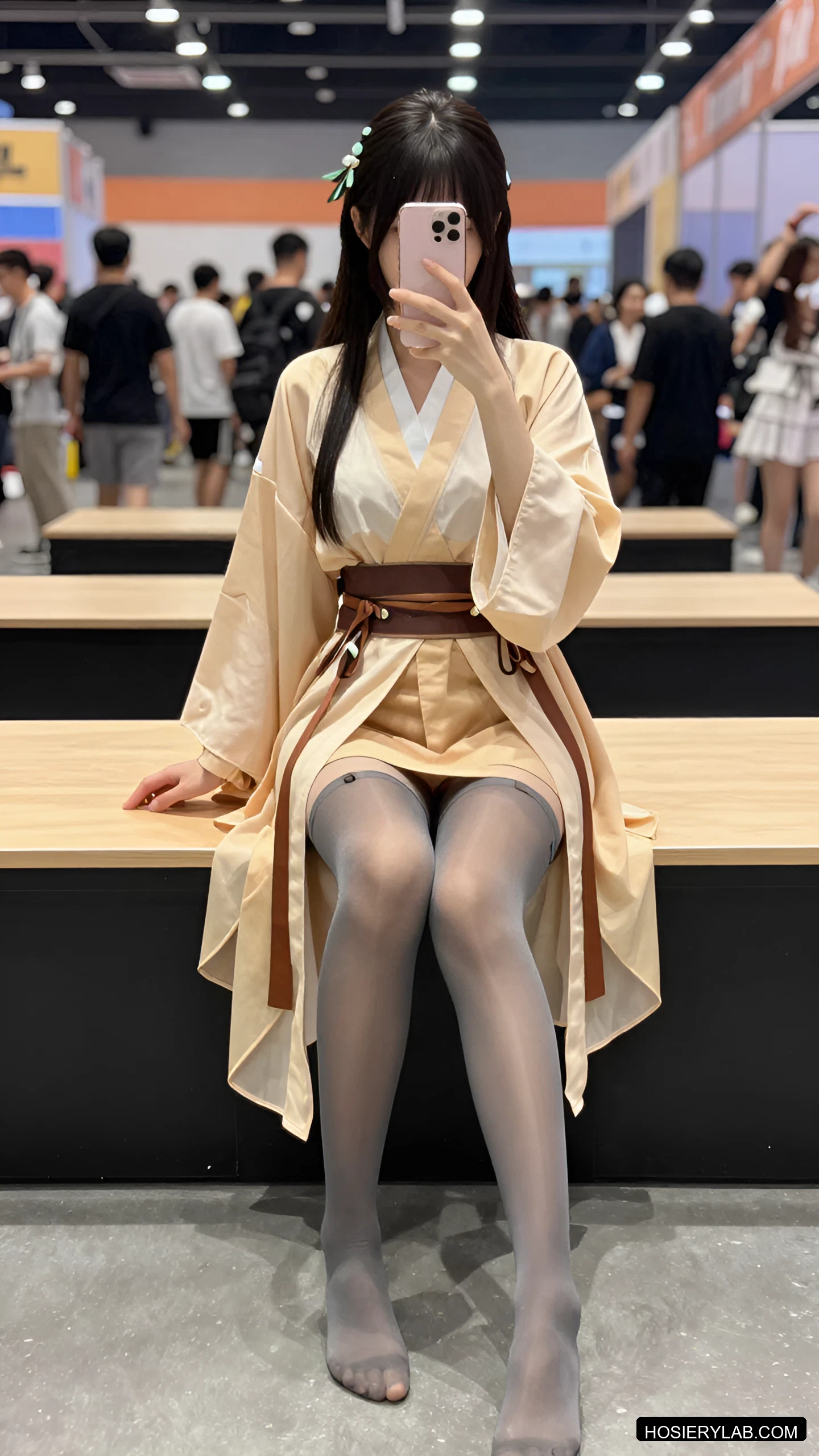 不透 薄透 12D 炭灰 大腿袜 visual reference