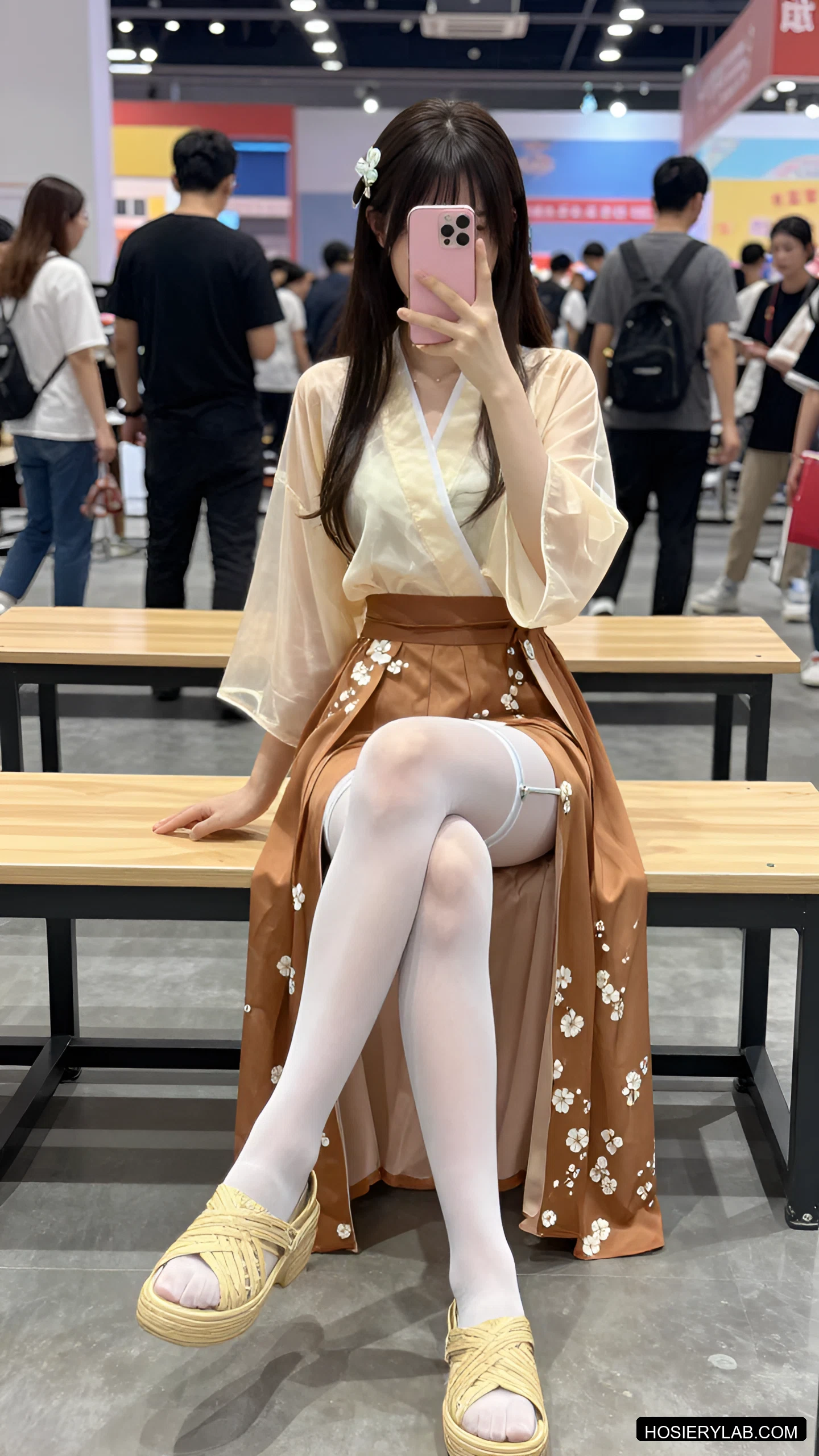 吊带 薄透 12D 纯白 吊带袜 visual reference