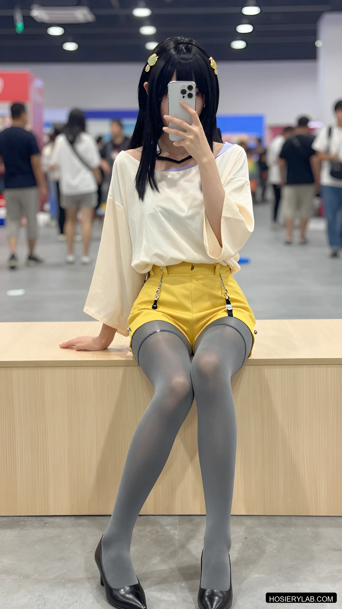 吊带 20D 纯黑 大腿袜 visual reference