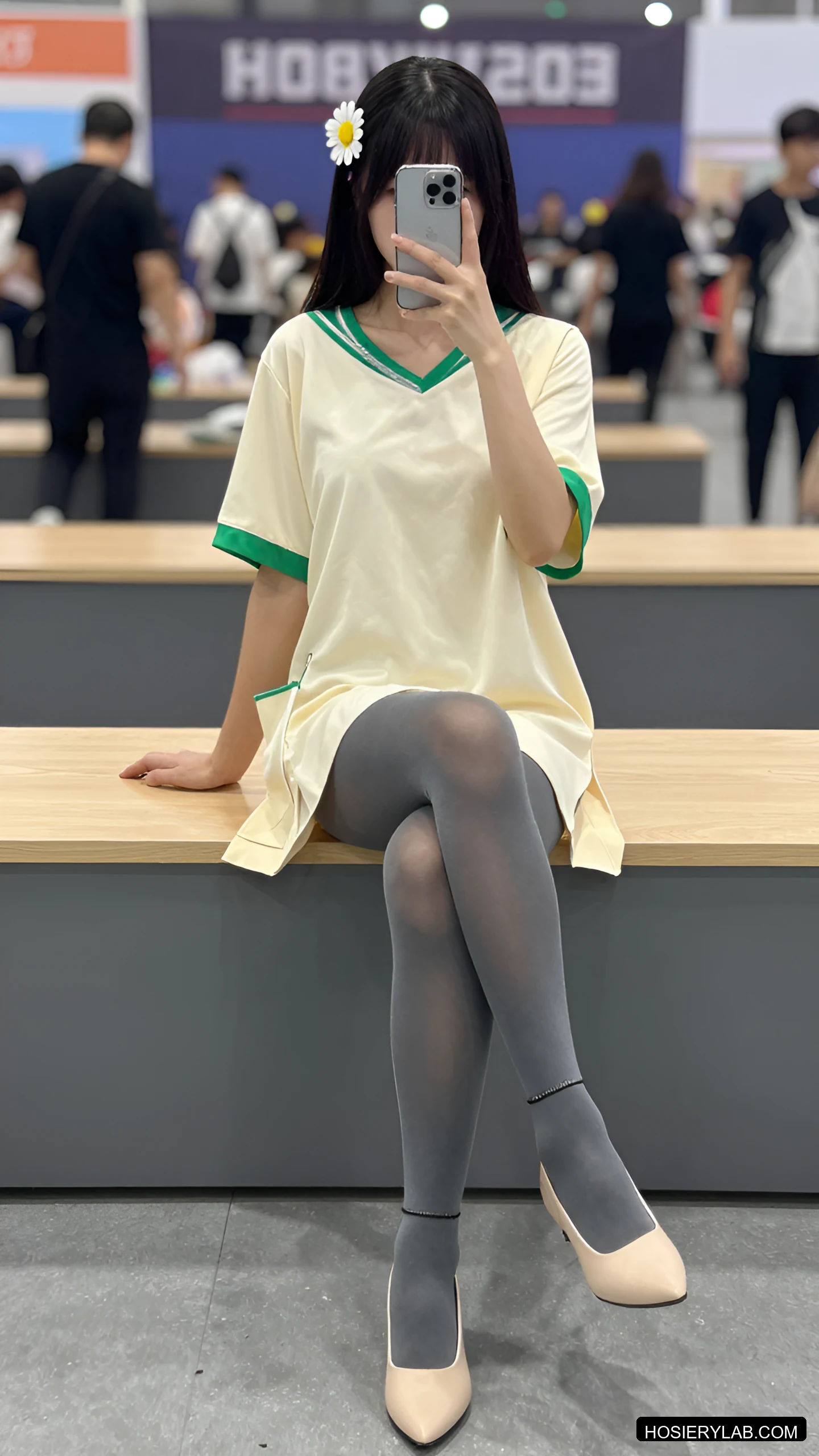 薄透 8D 炭灰 大腿袜 visual reference