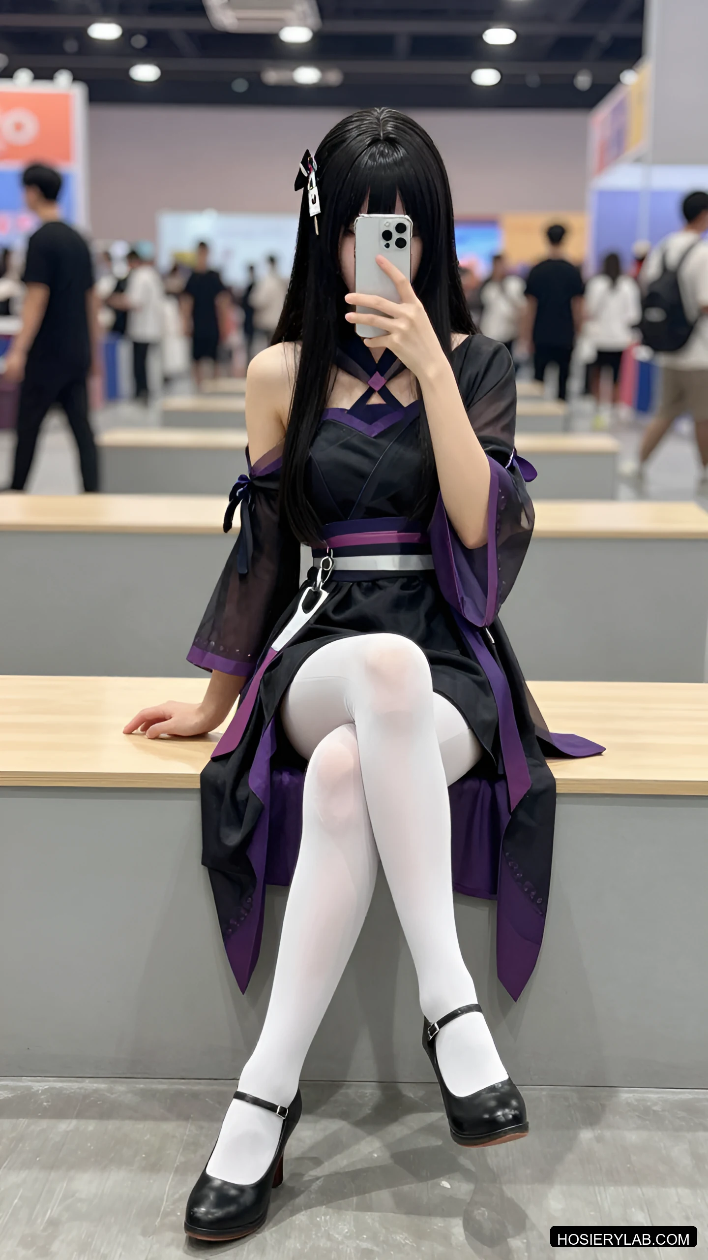 吊带 薄透 5D 炭灰 吊带袜 visual reference