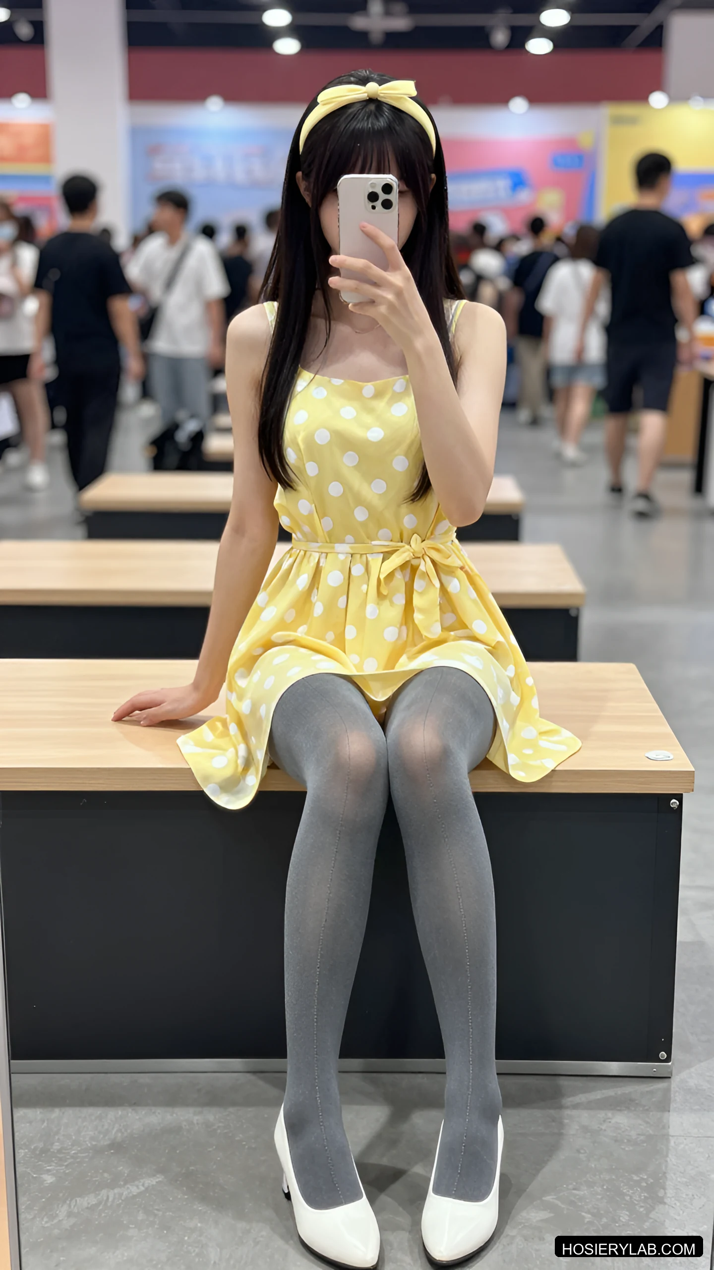 后缝线 20D 炭灰 大腿袜 visual reference