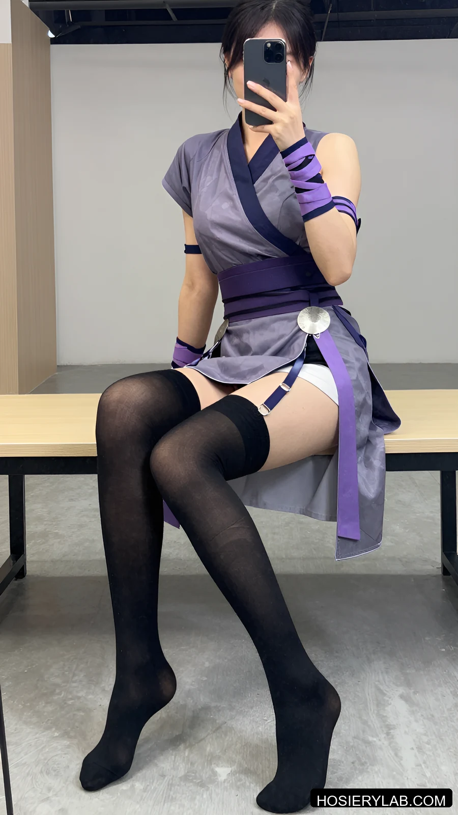 5D Black Thigh High visual reference