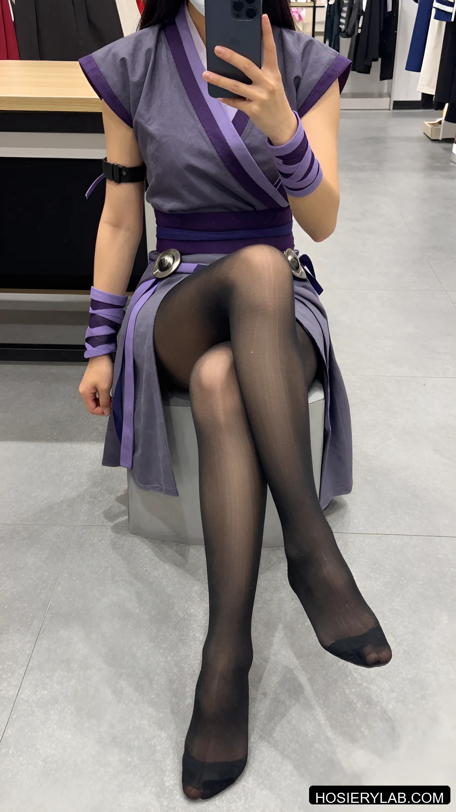 solid plain knit 5D 纯黑 连裤袜 视觉参考