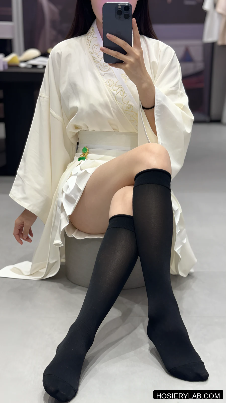 contrast toe 5D 纯黑 及膝袜 视觉参考