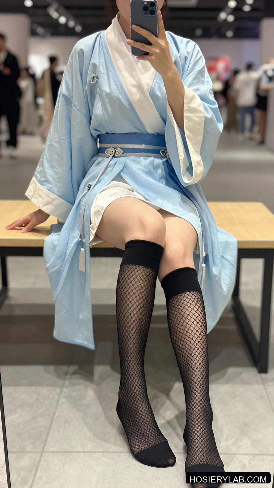 large diamond fishnet 5D 纯黑 及膝袜 视觉参考